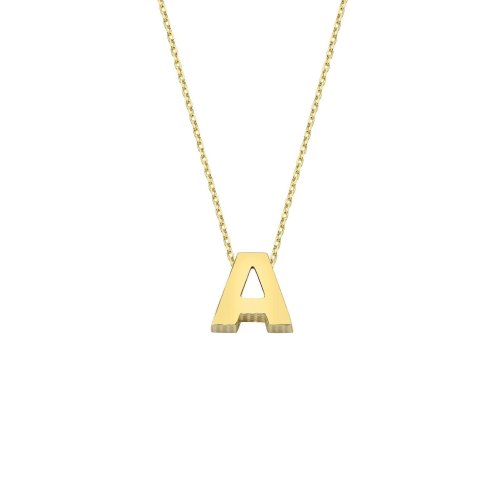 CNG Jewels - 14k Gold İntial Letter A Necklace