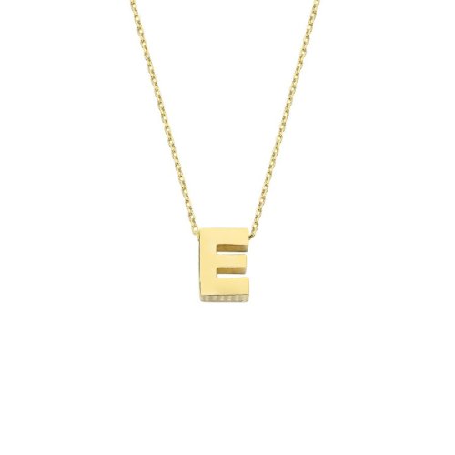 CNG Jewels - 14k Gold İntial Letter E Necklace