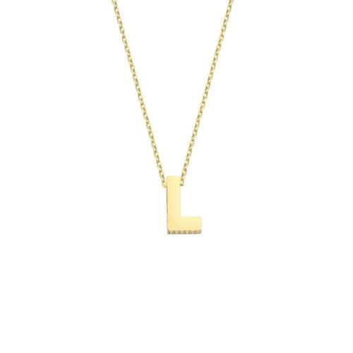 CNG Jewels - 14k Gold İntial Letter L Necklace