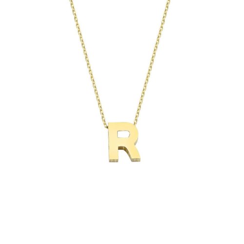 CNG Jewels - 14k Gold İntial Letter R Necklace