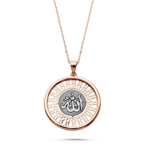 CNG Jewels - Allah Yazılı Rose Gümüş Bayan Kolye