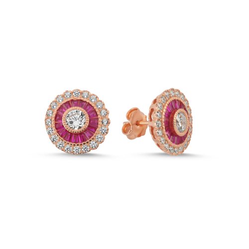 CNG Jewels - Calibre Yakut Rose Gümüş Kadın Küpe