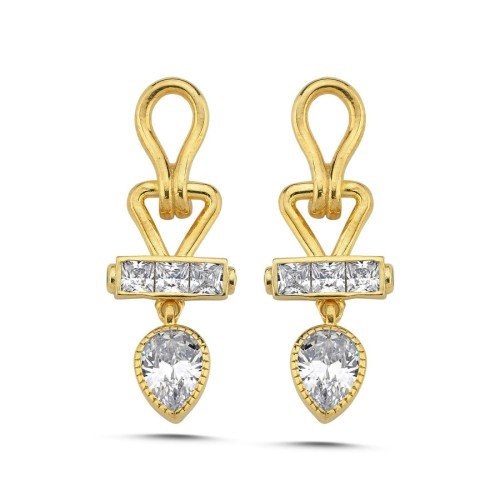 CNG Jewels - Marlis Sallantılı Gold Kadın Gümüş Küpe