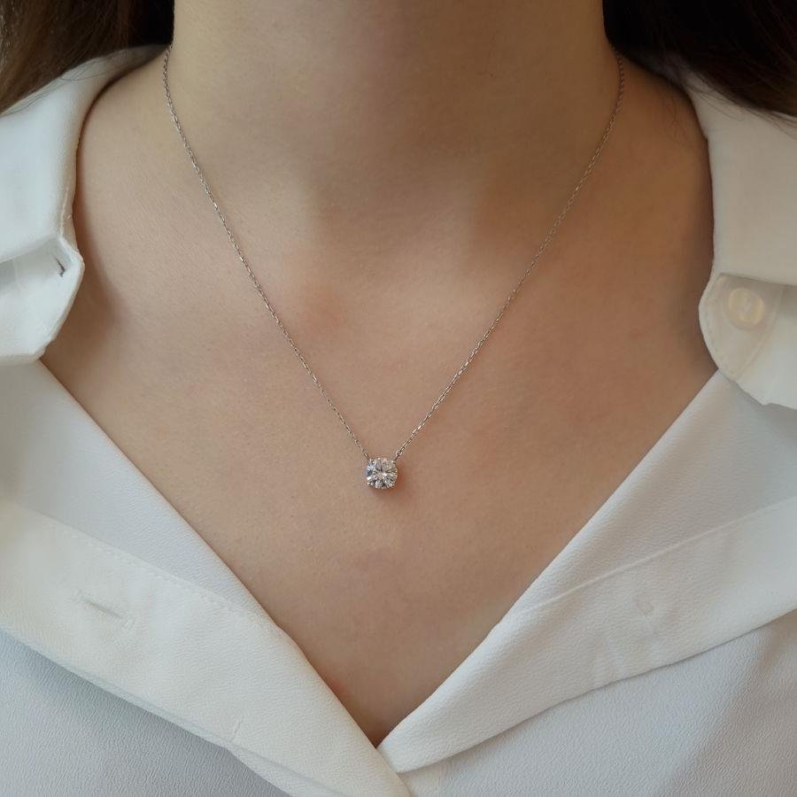 1 Karat Tektaş Gümüş Kolye - CNG Jewels (1)