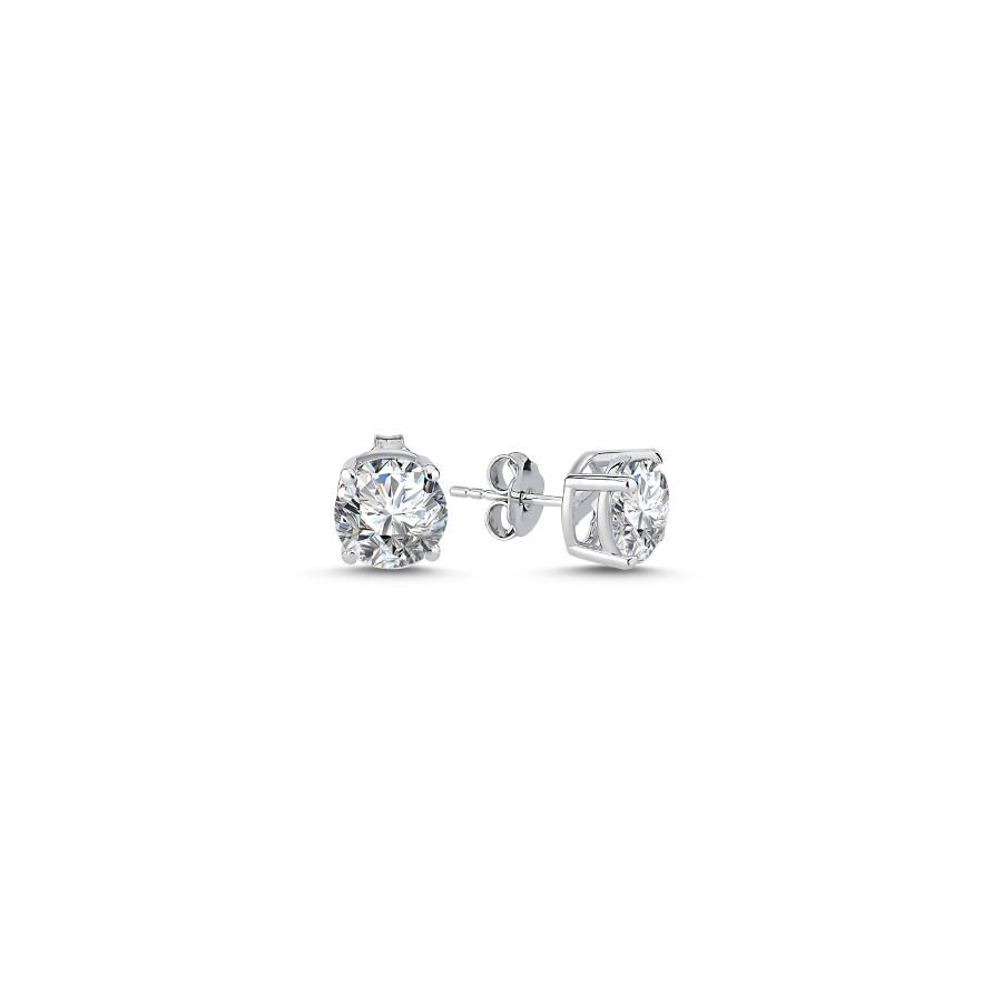 1 Karat Tektaş Gümüş Küpe - CNG Jewels