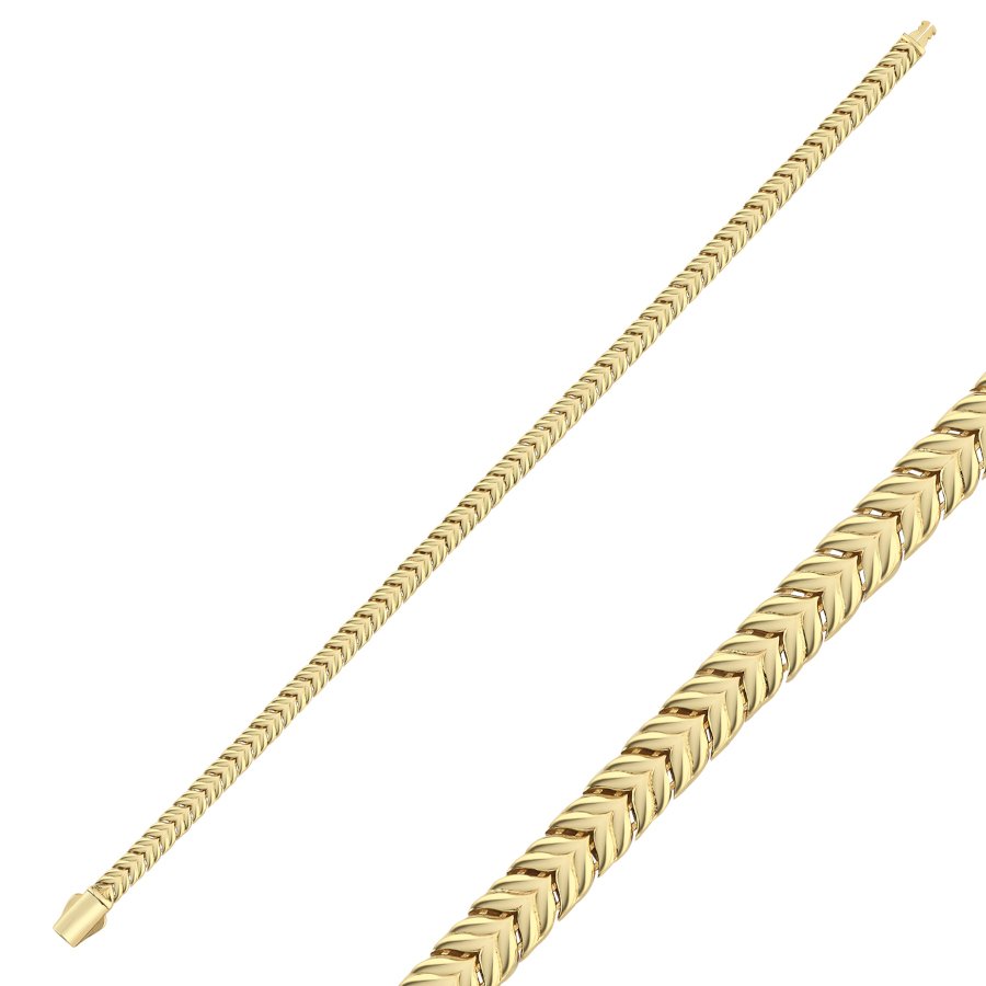 14 Ayar Altın Balık Kuyruğu Zincir Bileklik - CNG Jewels