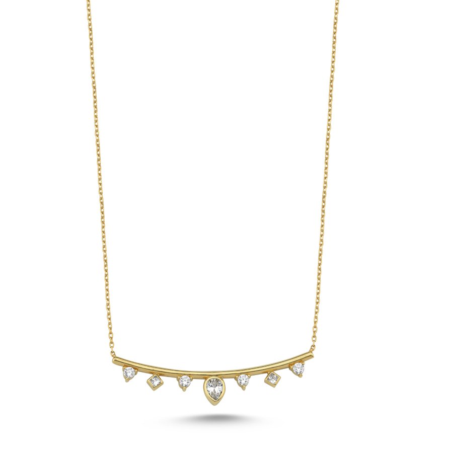 14 Ayar Altın Camino Taşlı Kolye - CNG Jewels