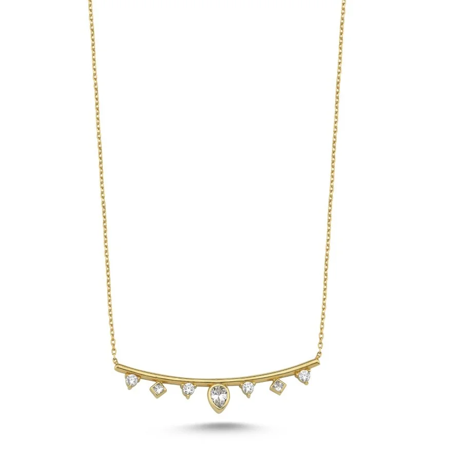 14 Ayar Altın Camino Taşlı Kolye - 1