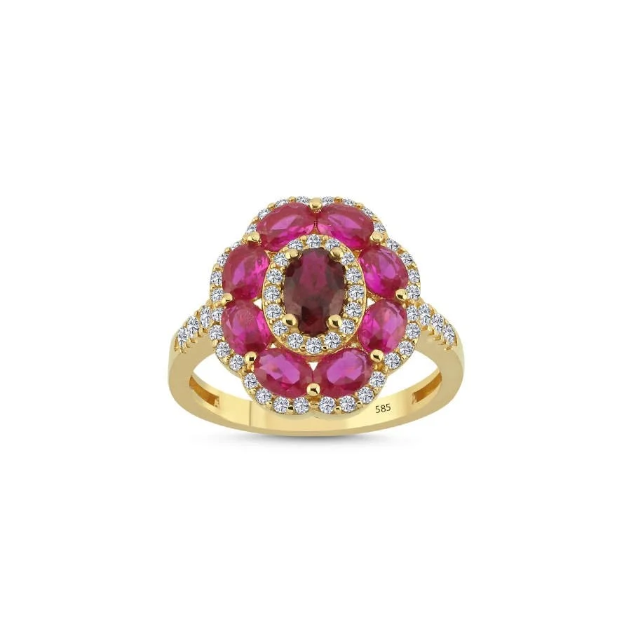 14 Carat Gold Crown Ruby Ring - 1
