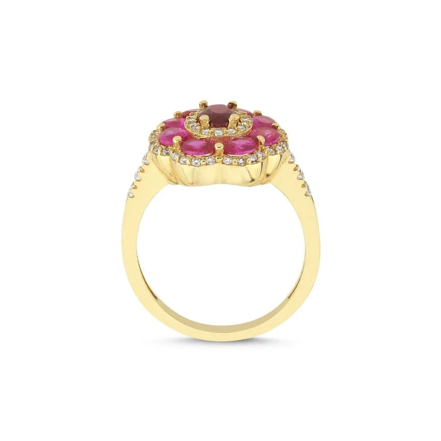14 Carat Gold Crown Ruby Ring - 2