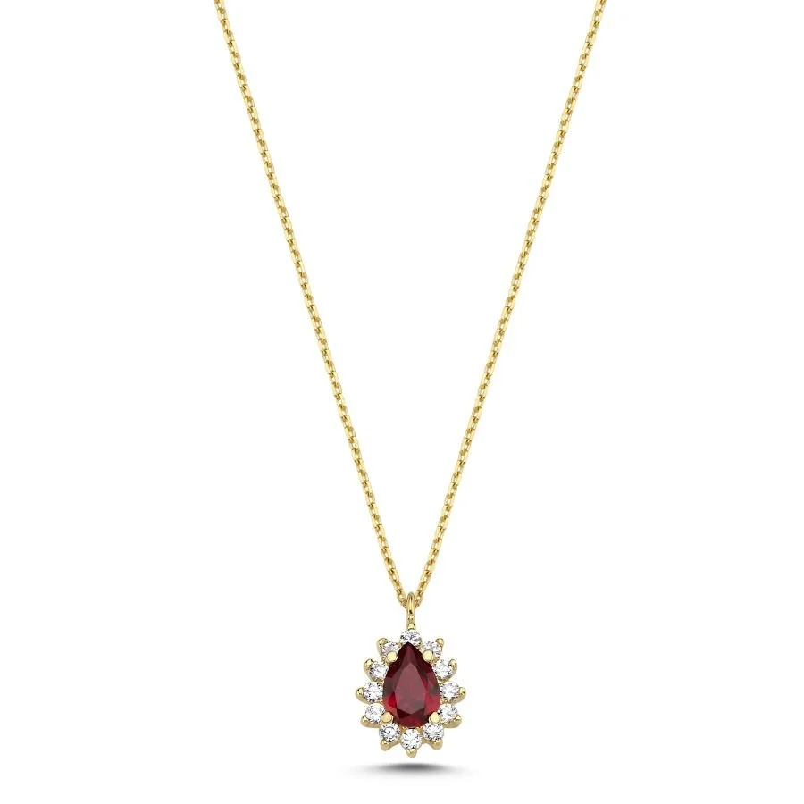 14 Carat Gold Drop Ruby Anturaj Necklace - 1