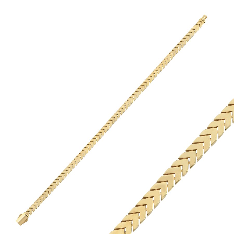 14 Ayar Altın Domino Zincir Bileklik - CNG Jewels