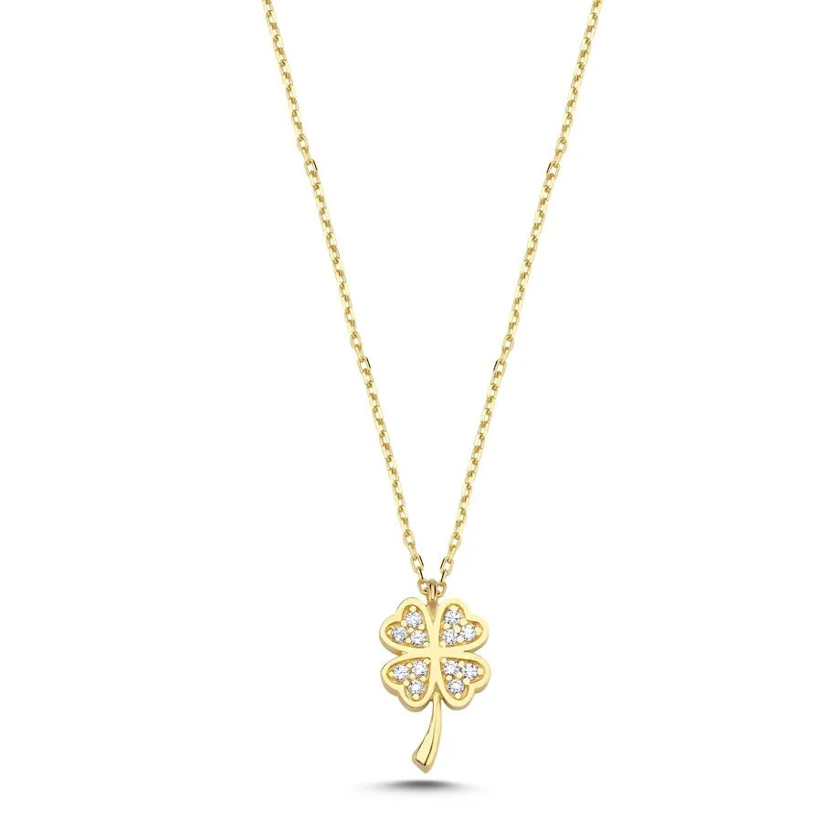 Four Leaf Clover Gold Necklace - 1