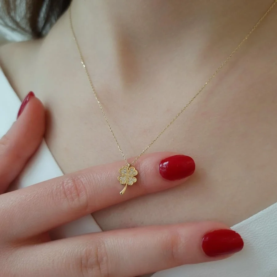 Four Leaf Clover Gold Necklace - 2