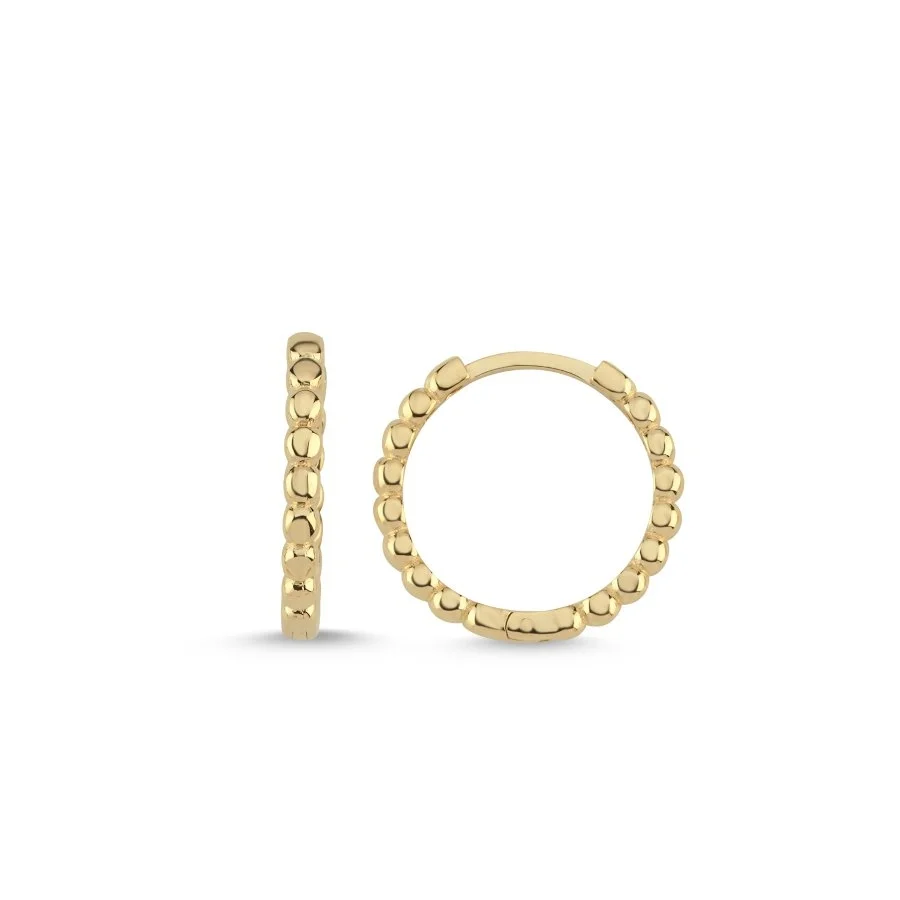 14 Ayar Altın Güverse Küçük Halka Küpe - 1