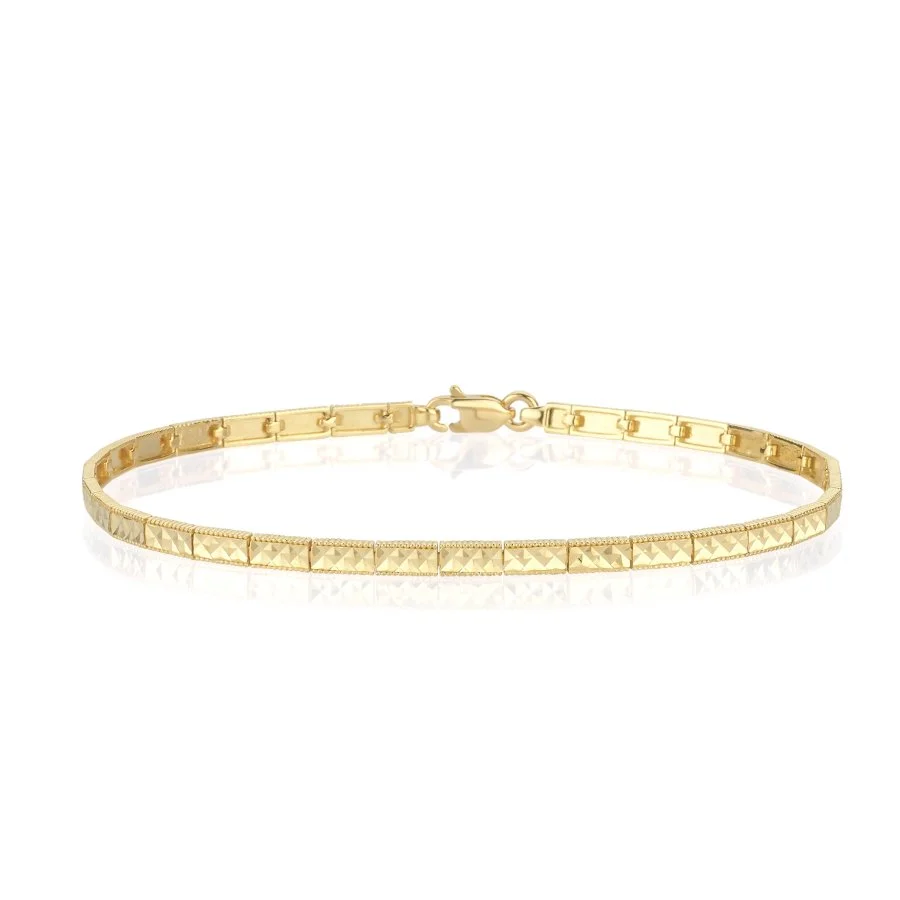 14 Ayar Altın Kalemli Taşsız Su Yolu Bileklik - 2