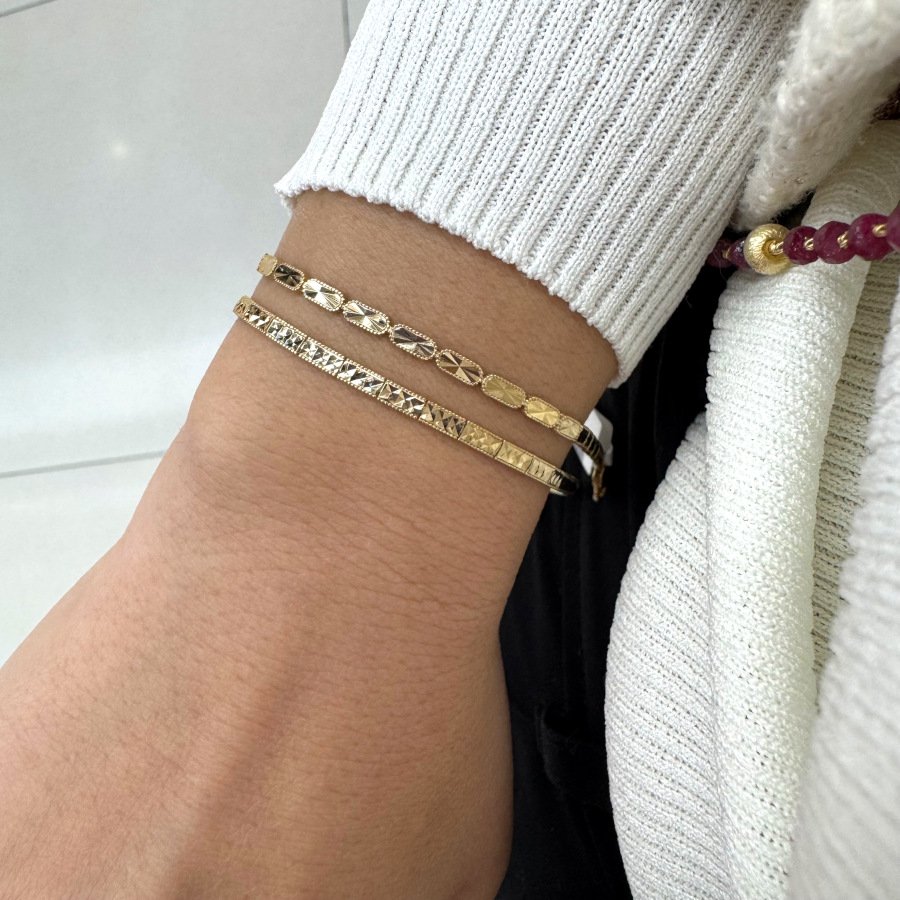 14 Ayar Altın Kalemli Taşsız Su Yolu Bileklik - CNG Jewels (1)