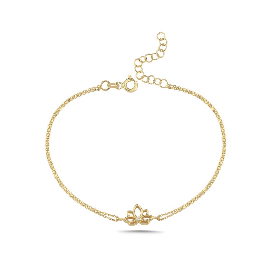 14 Ayar Altın Lotus Bileklik - CNG Jewels (1)