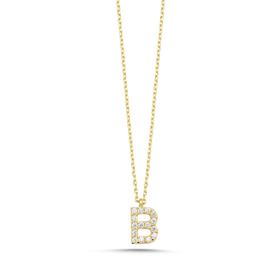 14K Gold Minimal Letter B Necklace - CNG Jewels