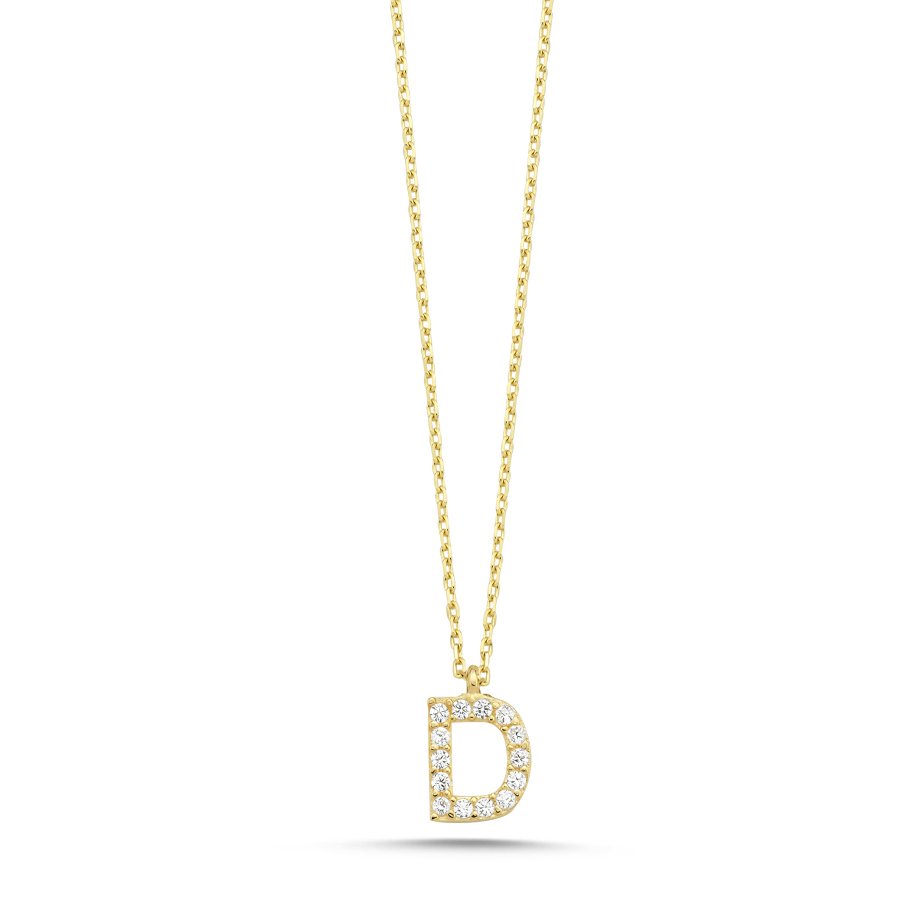 14K Gold Minimal Letter D Necklace - CNG Jewels
