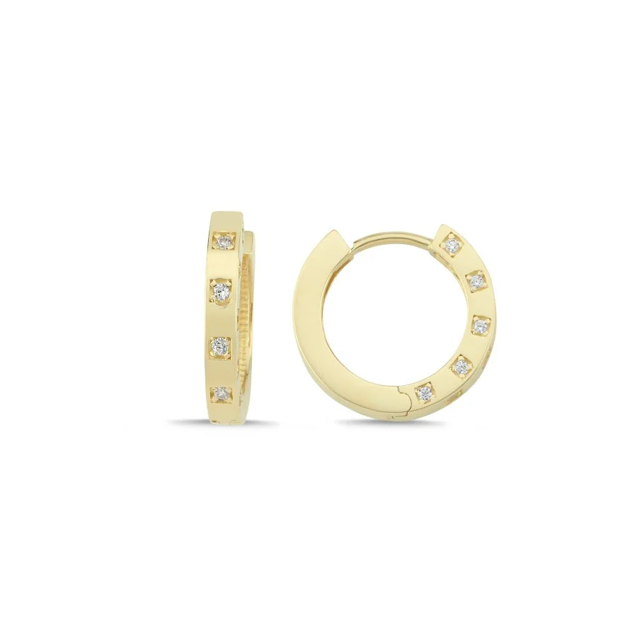 14 Ayar Altın Santorini Halka Küpe - 1