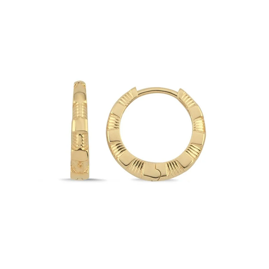 14 Ayar Altın Tokyo Halka Küpe - 1