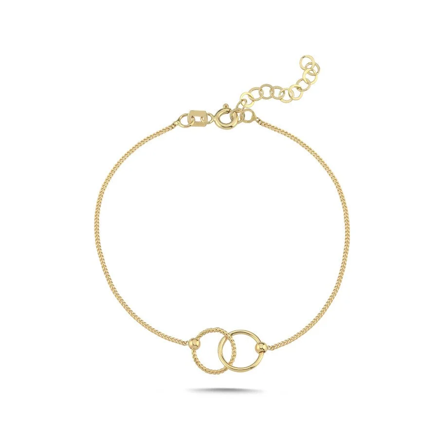 14 Ayar Altın Twin Halka Bileklik - 2