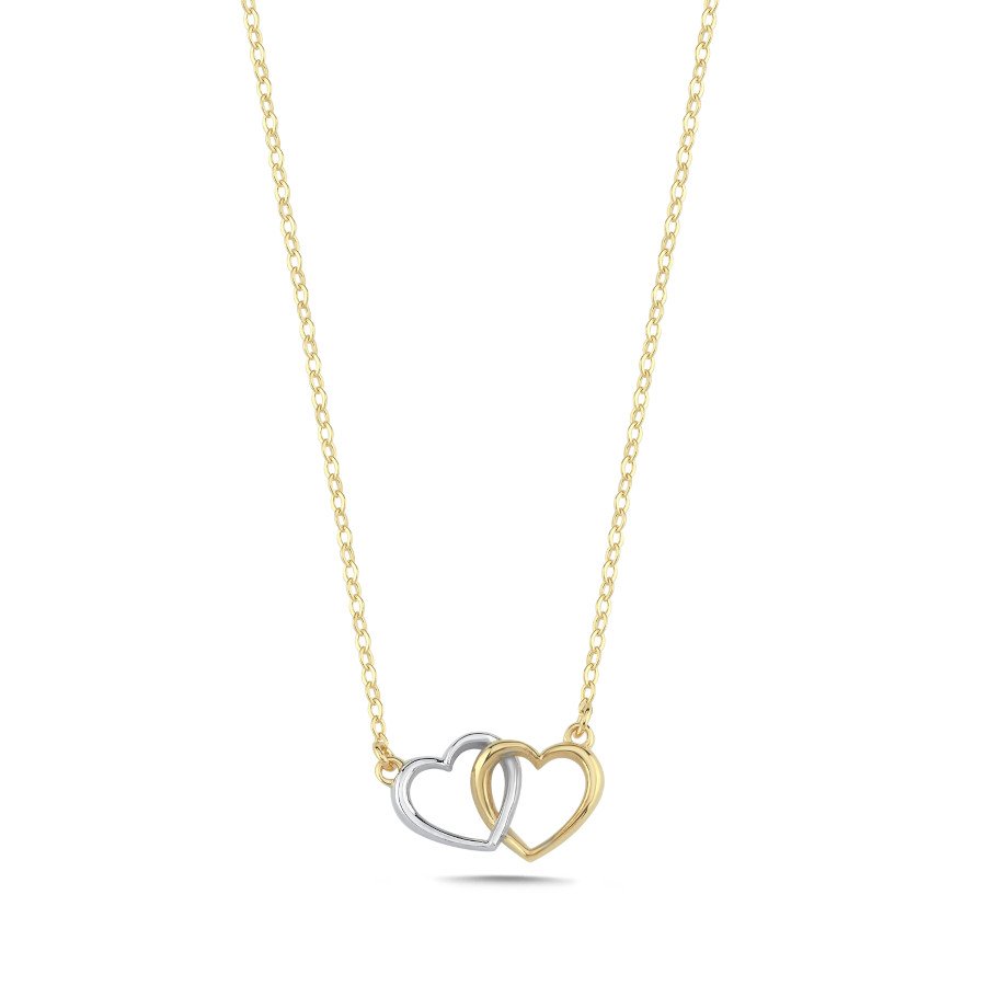 14 Ayar Altın Twin Kalp Kolye - CNG Jewels