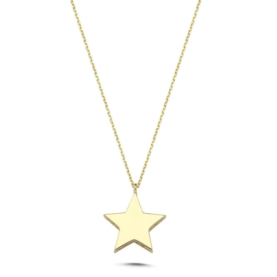 14 Carat Gold Star Necklace - 1