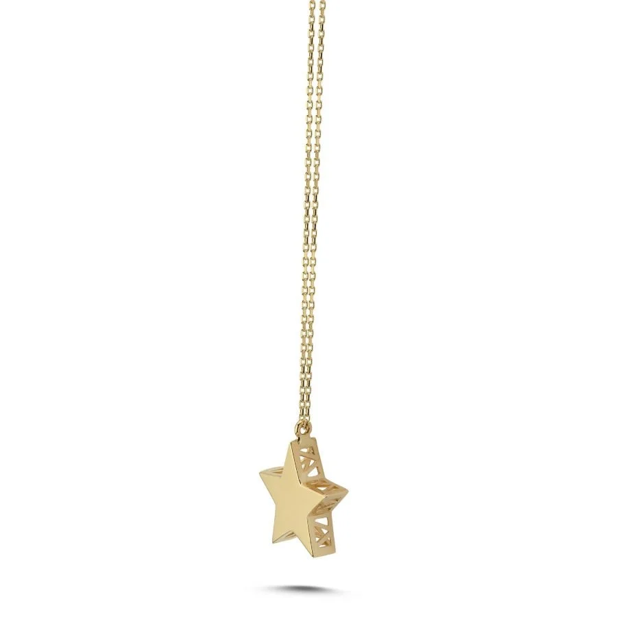 14 Carat Gold Star Necklace - 2