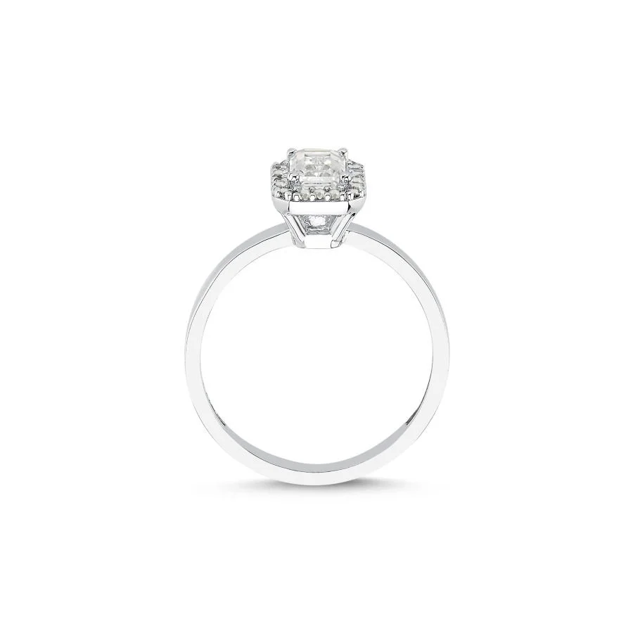 14K White Gold Baguette Solitaire Ring - 2