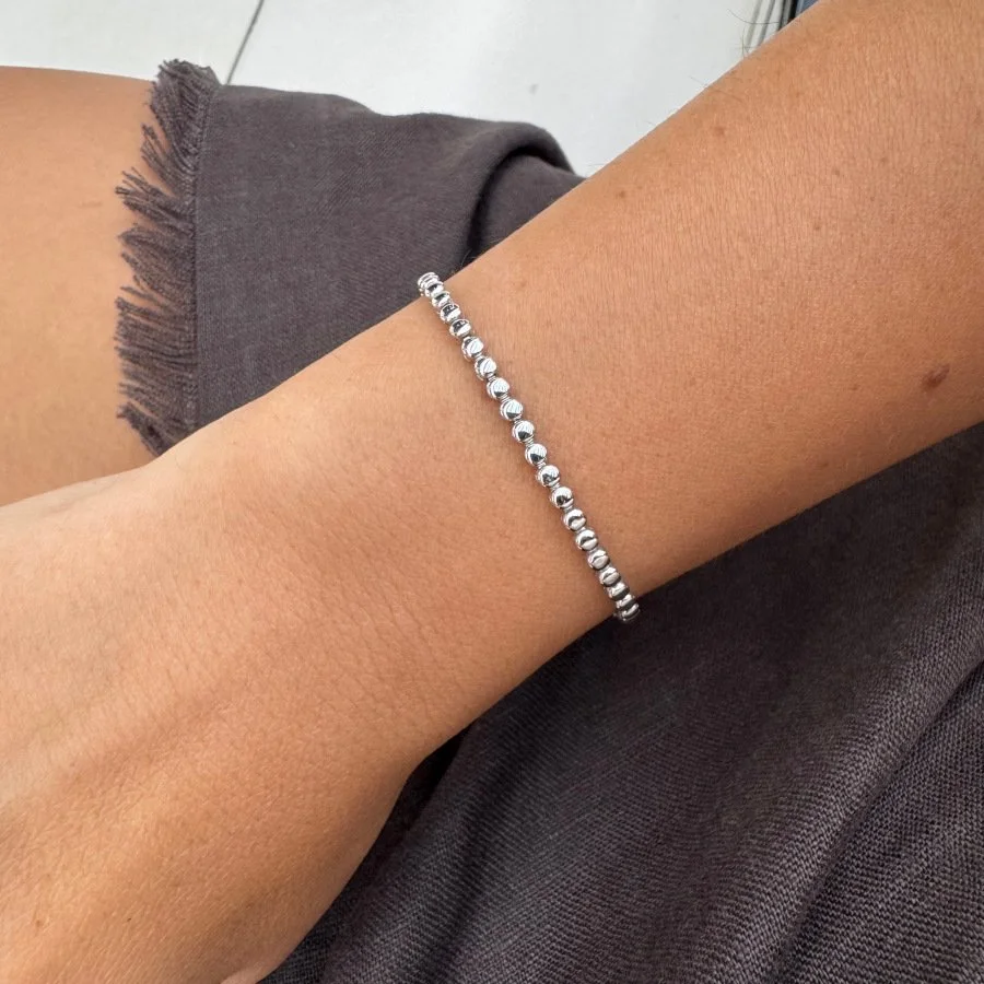 14 Ayar Beyaz Altın Taşsız Su Yolu Bileklik - 3