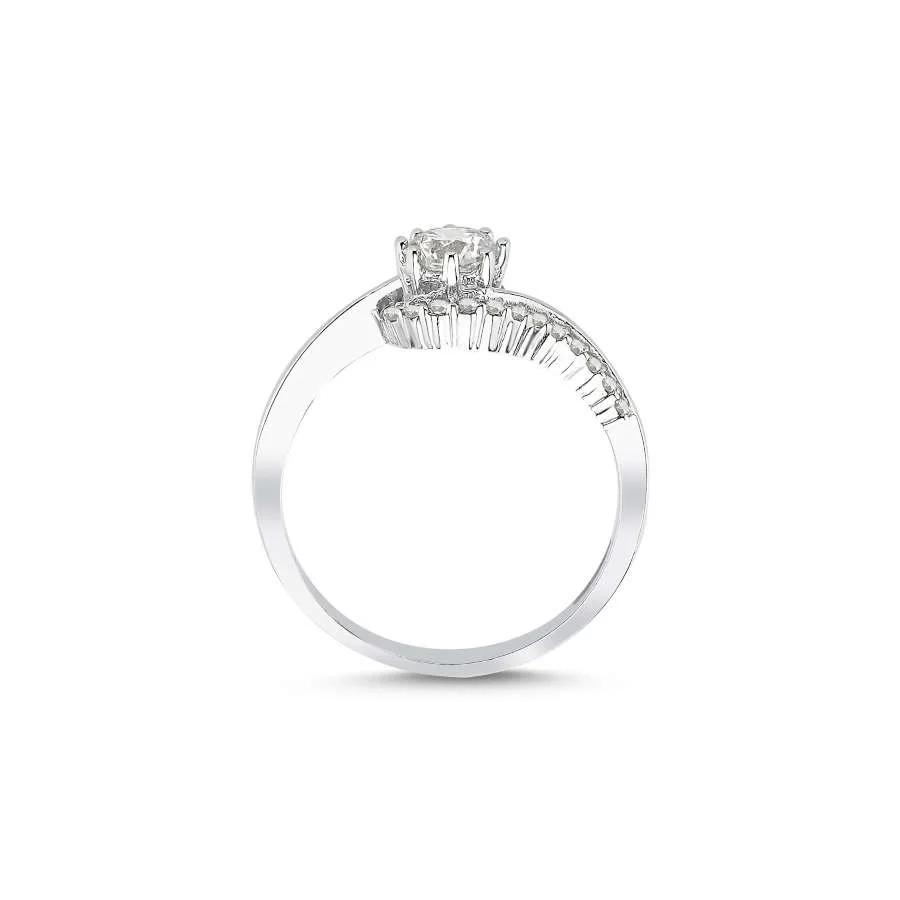 14K White Gold Solitaire Siena Ring - 2