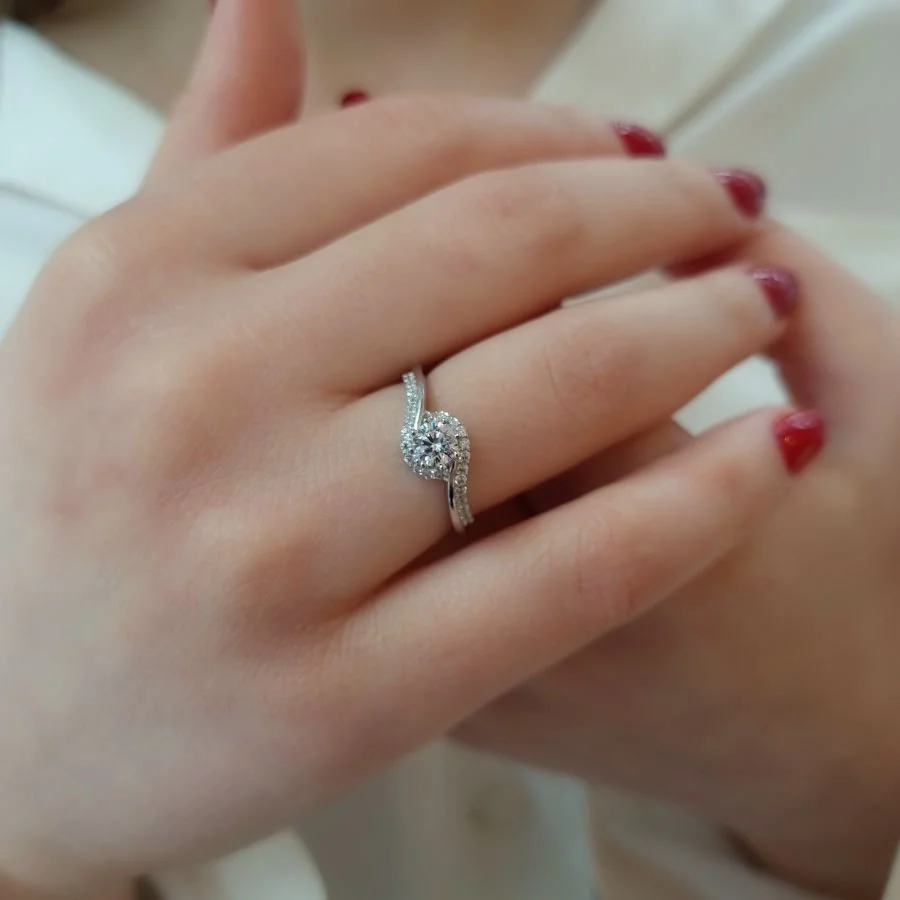 14K White Gold Solitaire Siena Ring - 3