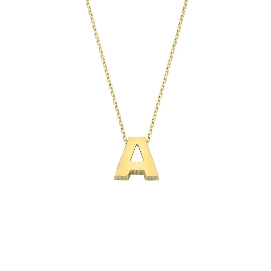 Lowercase Letter A 14 Carat Gold Necklace - 1