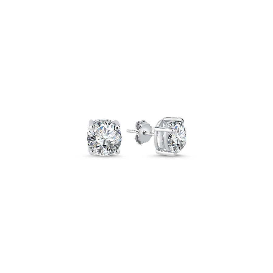 2 Karat Tektaş Gümüş Küpe - CNG Jewels
