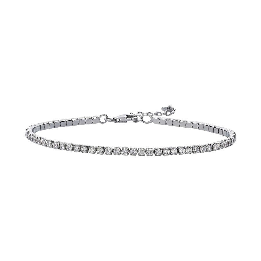 2mm Stone Thin Waterway Silver Bracelet - CNG Jewels (1)
