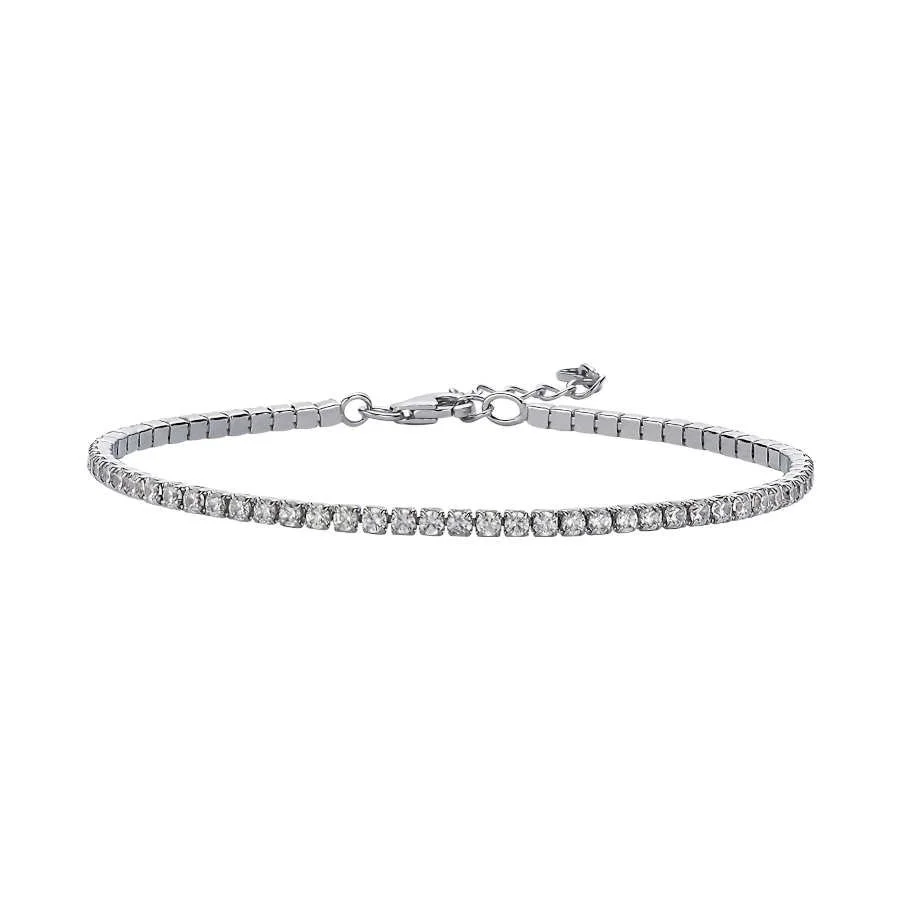 2mm Stone Thin Waterway Silver Bracelet - 2