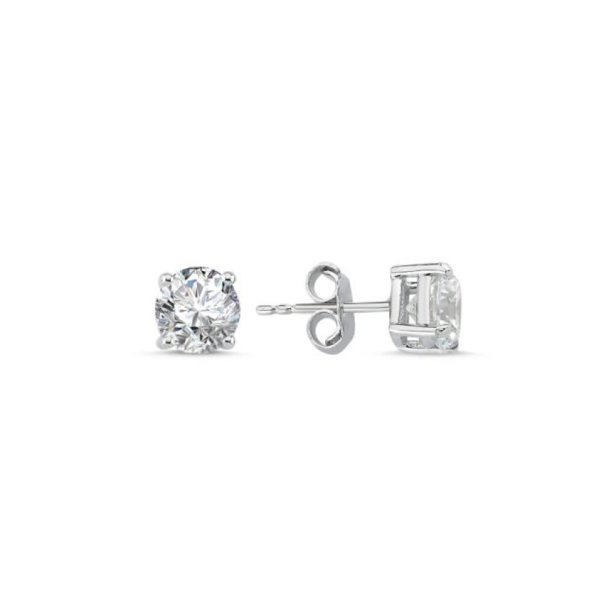 3 Karat Tektaş Gümüş Küpe - CNG Jewels
