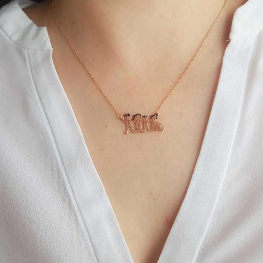 Aile Rose Gümüş Kadın Kolye - 1