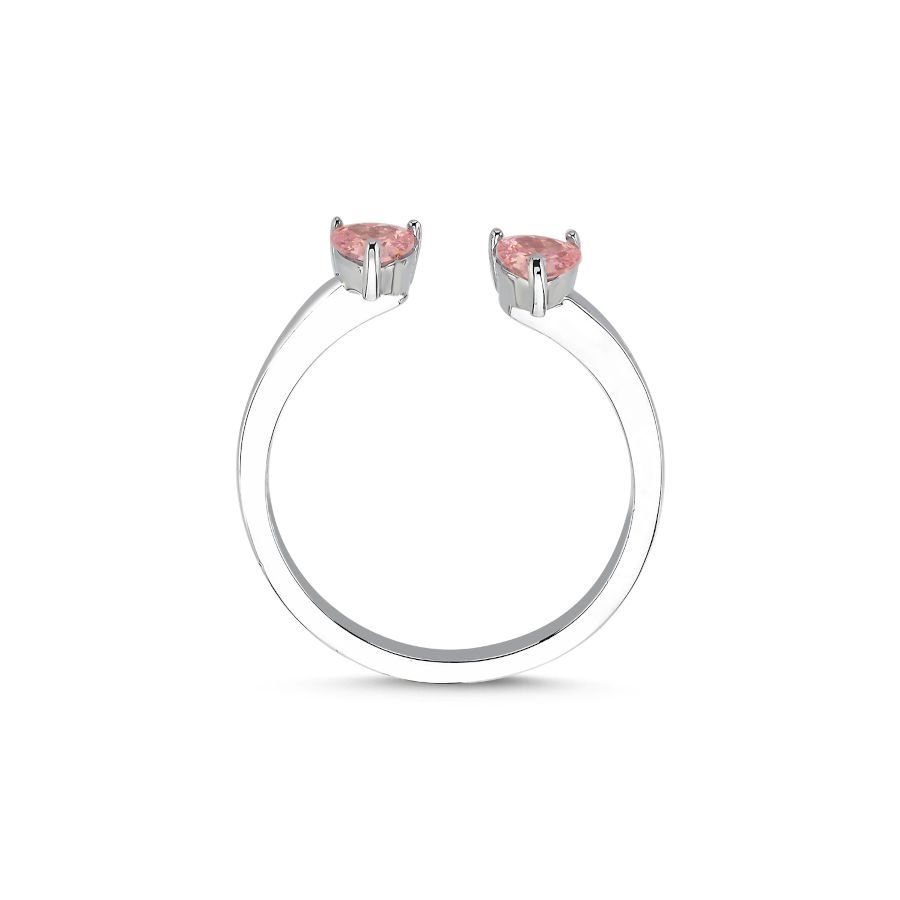 Amor Pink Heart Women's Silver Ring - CNG Jewels (1)