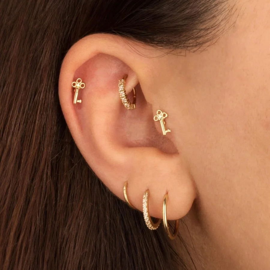 Anahtar Altın Helix Piercing