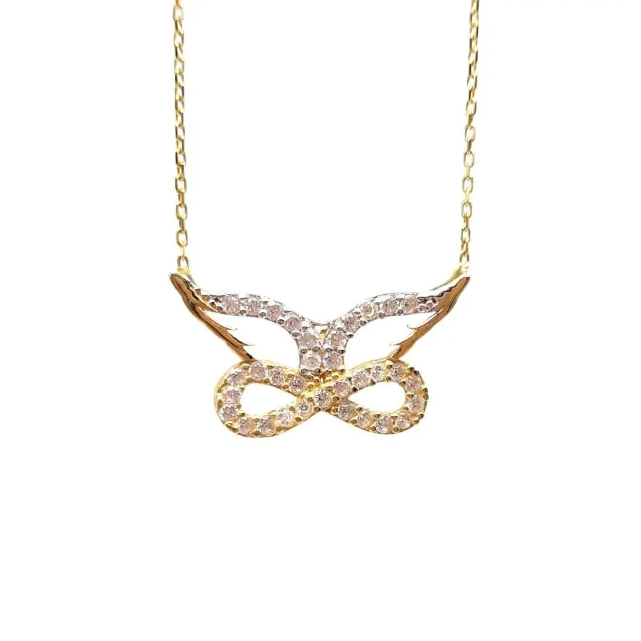 Angel Winged Infinity Gold Necklace