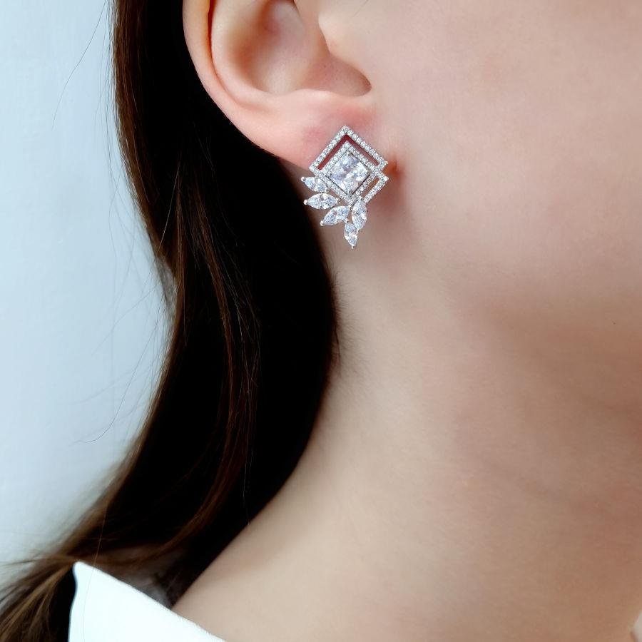 Art Deco Silver Women's Earrings - CNG Jewels (1)