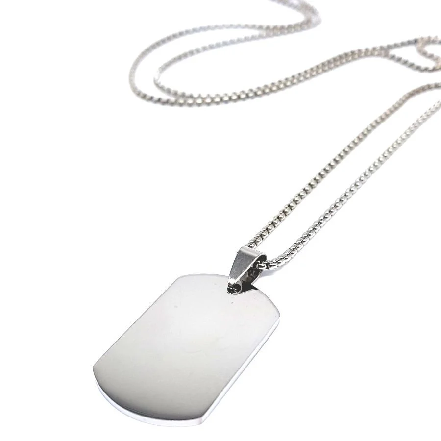 Asker Künyesi Çelik Erkek Kolye - 1