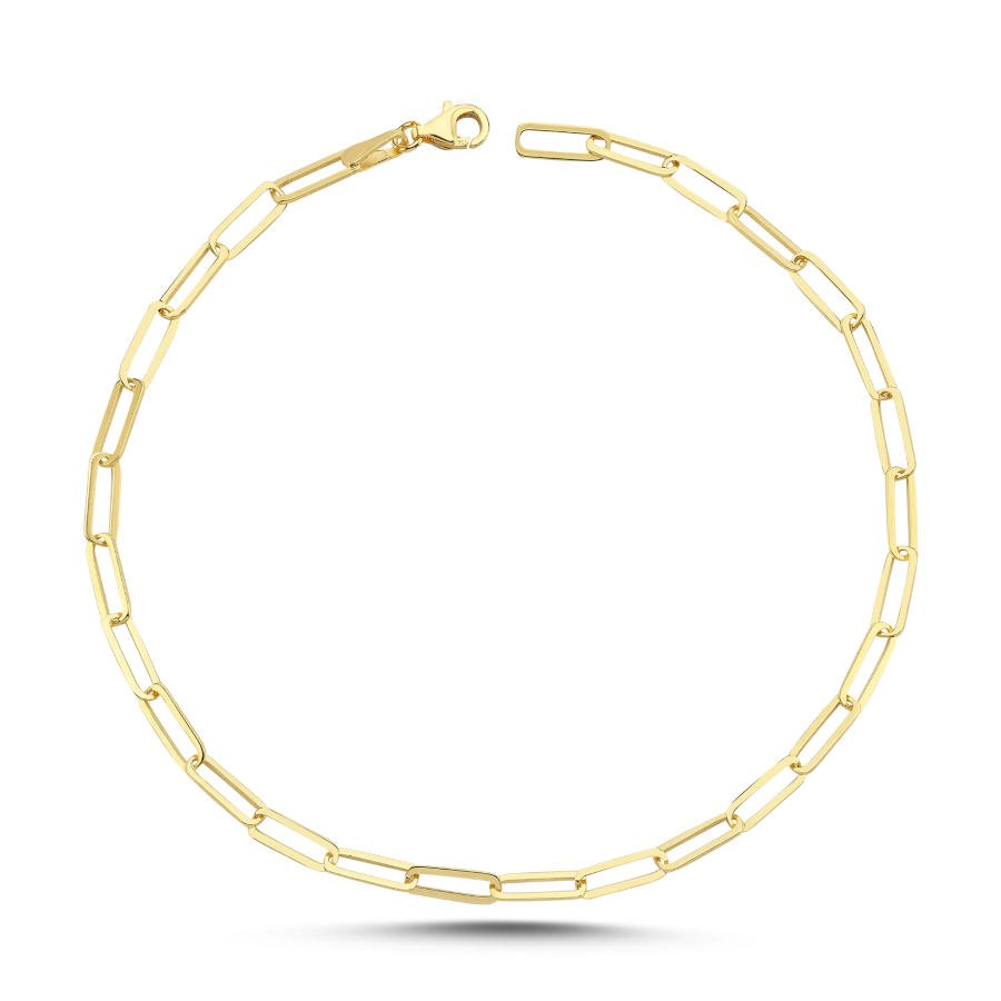 Paper Chain Gold Silver Anklet - CNG Jewels