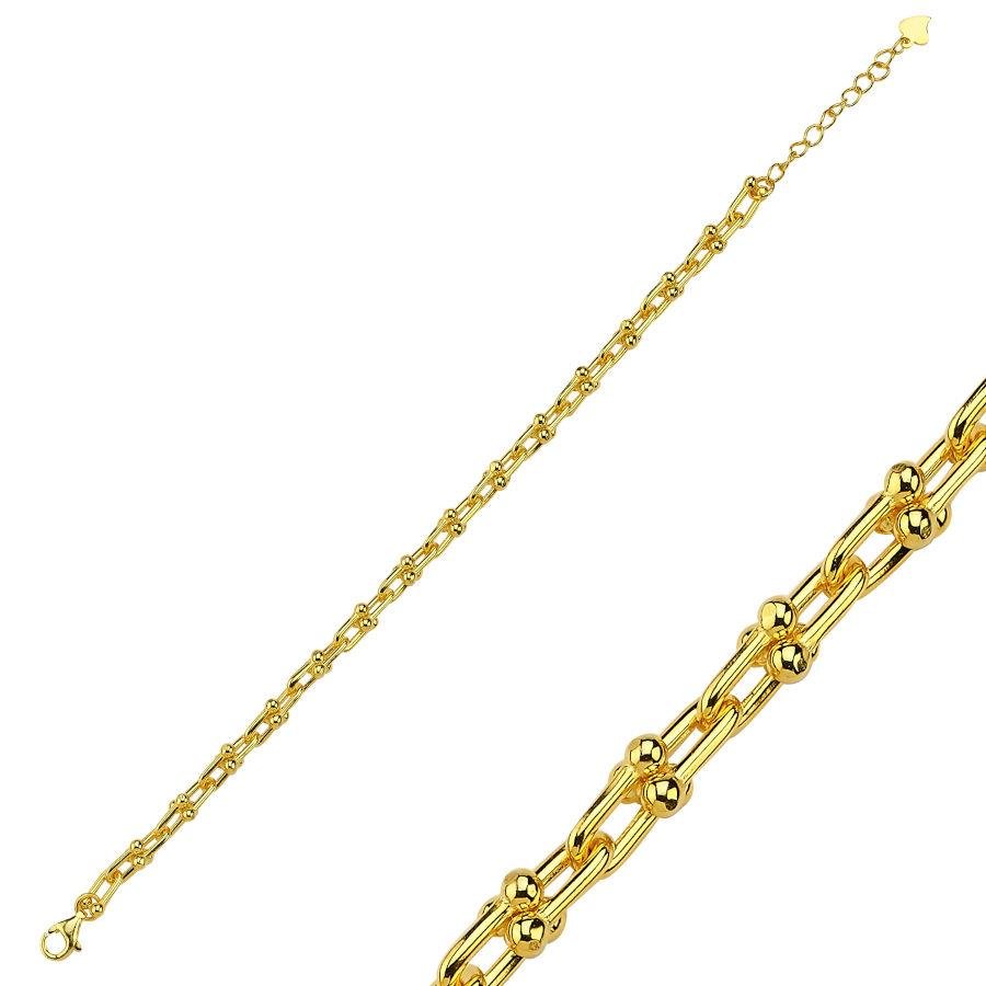 Paperclip Chain Model Gold Silver Women's Bracelet - CNG Jewels