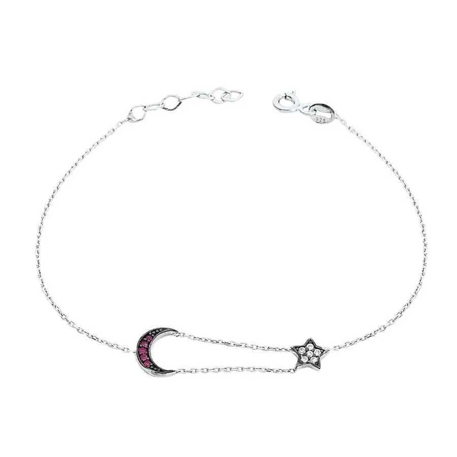 Crescent Star Silver Women's Bracelet - 1
