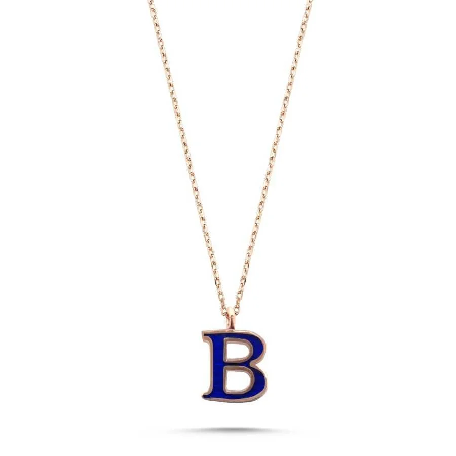 Small Letter B Silver Women's Necklace - 1