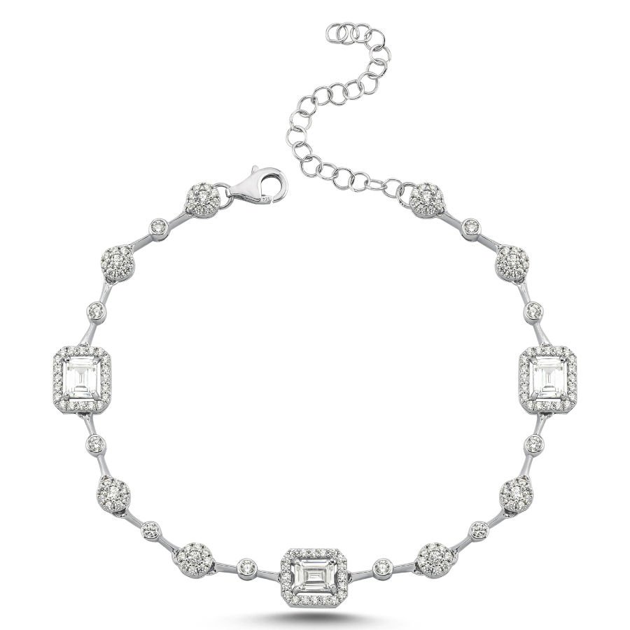 Baget Taşlı Işık Seli Kadın Gümüş Bileklik - CNG Jewels (1)